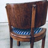 Set of Art Deco Curved Back Side Chairs, France, 1930s