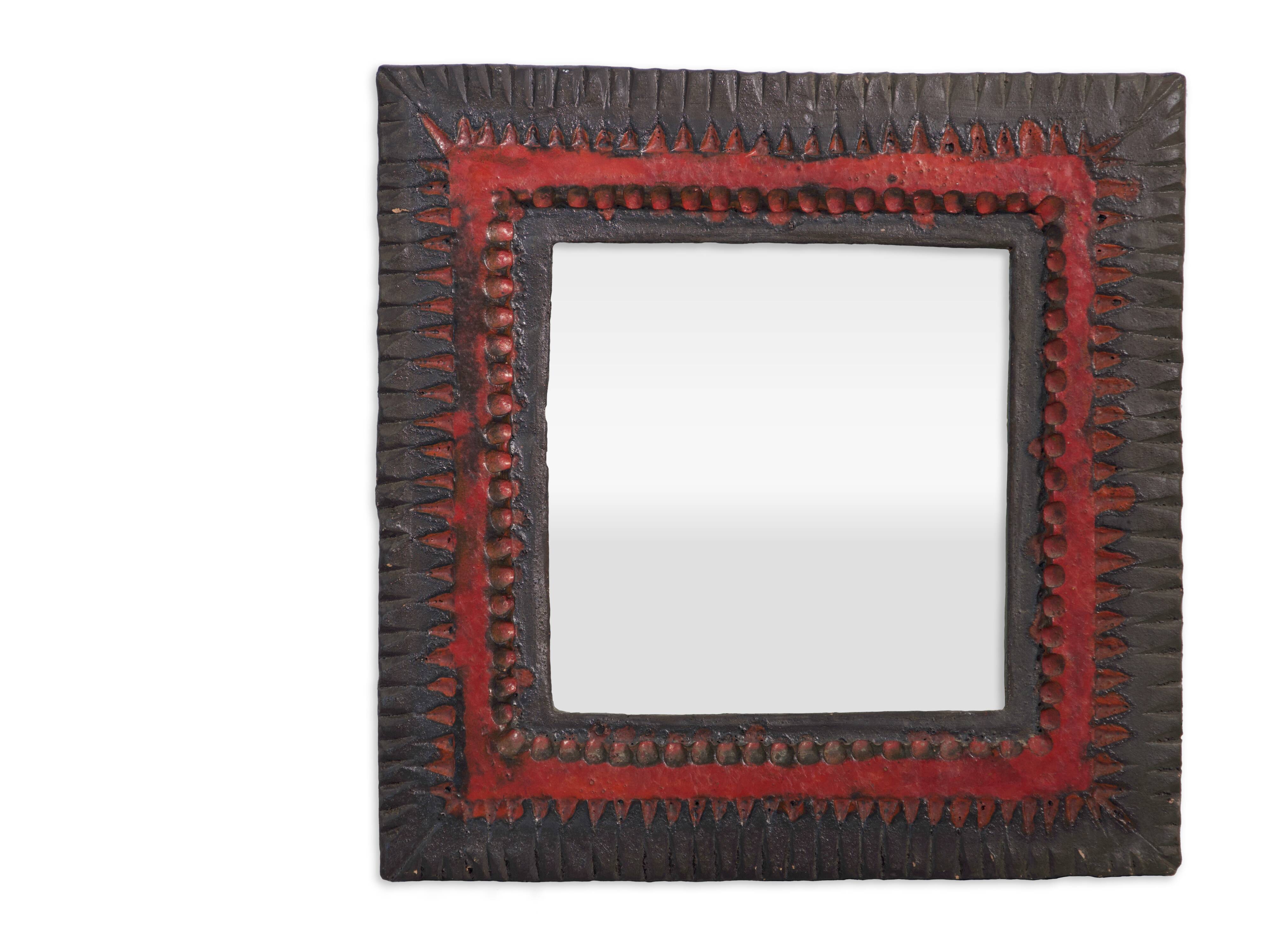 Large format ceramic wall mirror