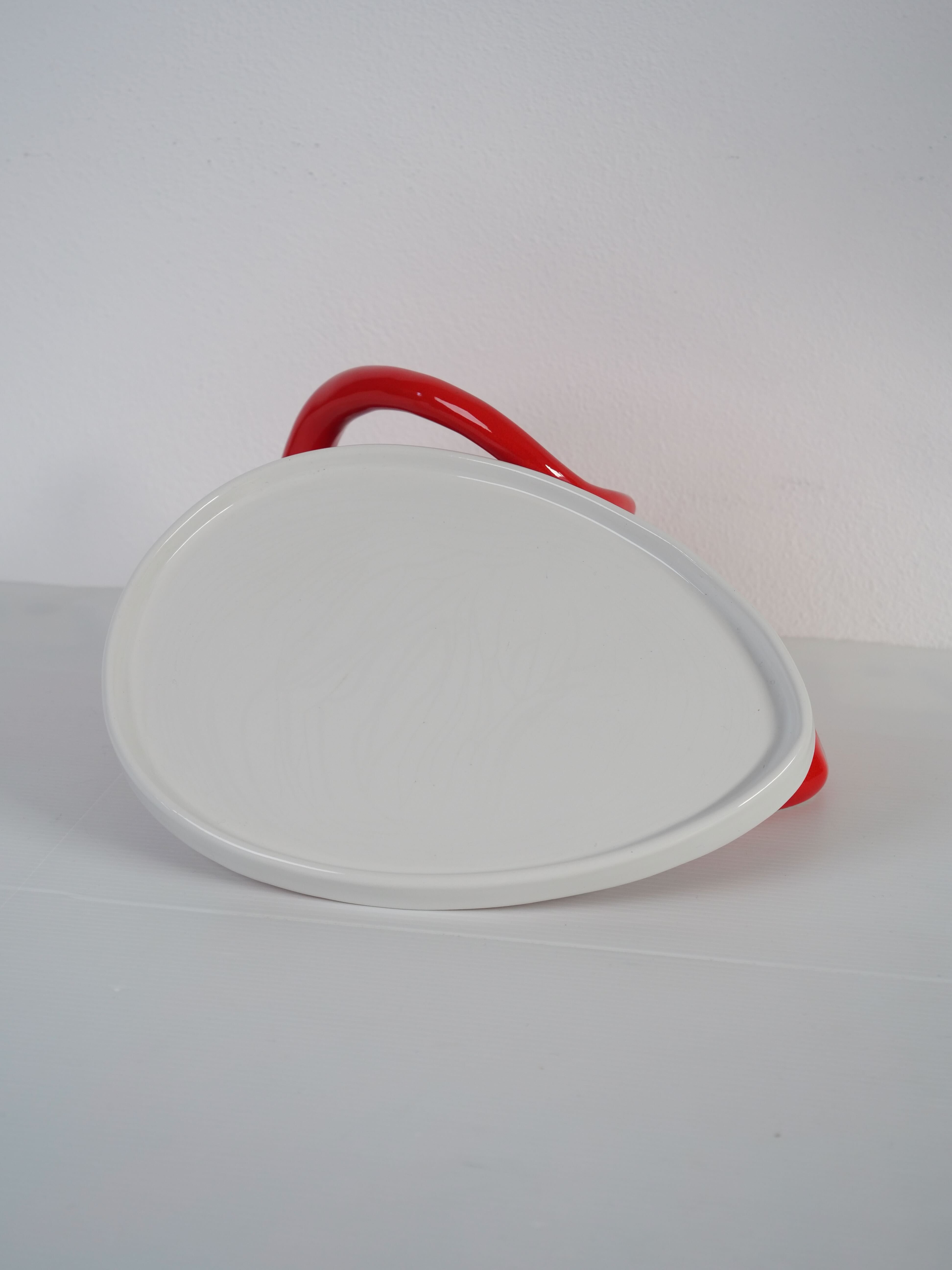 Cheese bell mouse red ceramic design vintage Italy