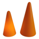 Table lamps, model Teepee, from the 80s in double-layer glass (orange and milky white)