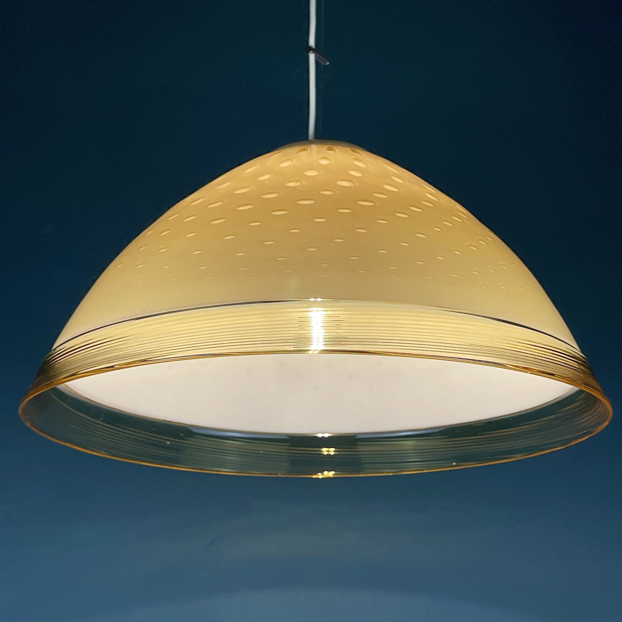Yellow murano glass pendant lamp Vetri Murano Venezia Italy 1970s