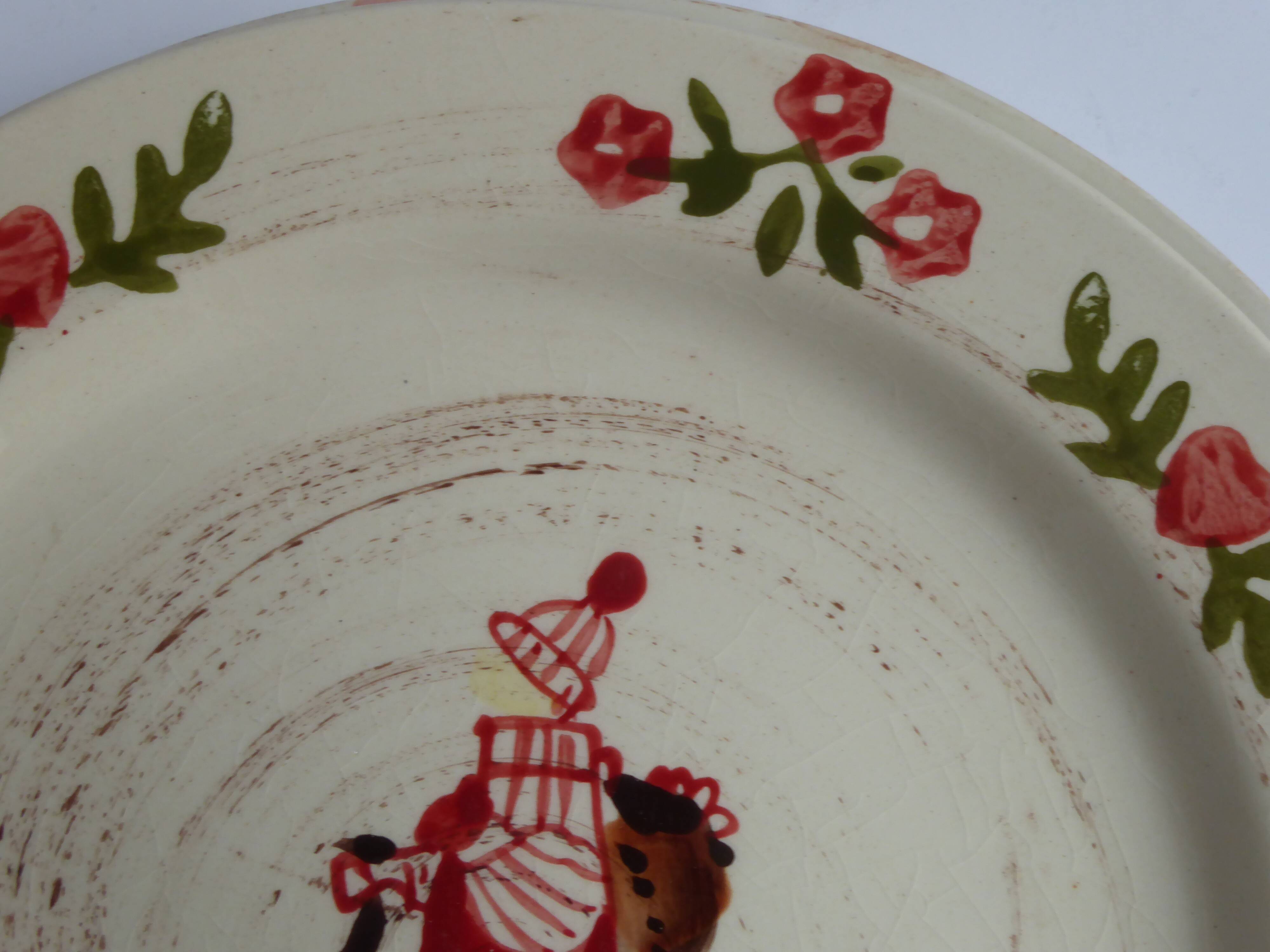 4 plates in old earthenware