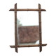 Wooden bamboo imitation mirror, antique mirror, hanging mirror, interior decor, mirror