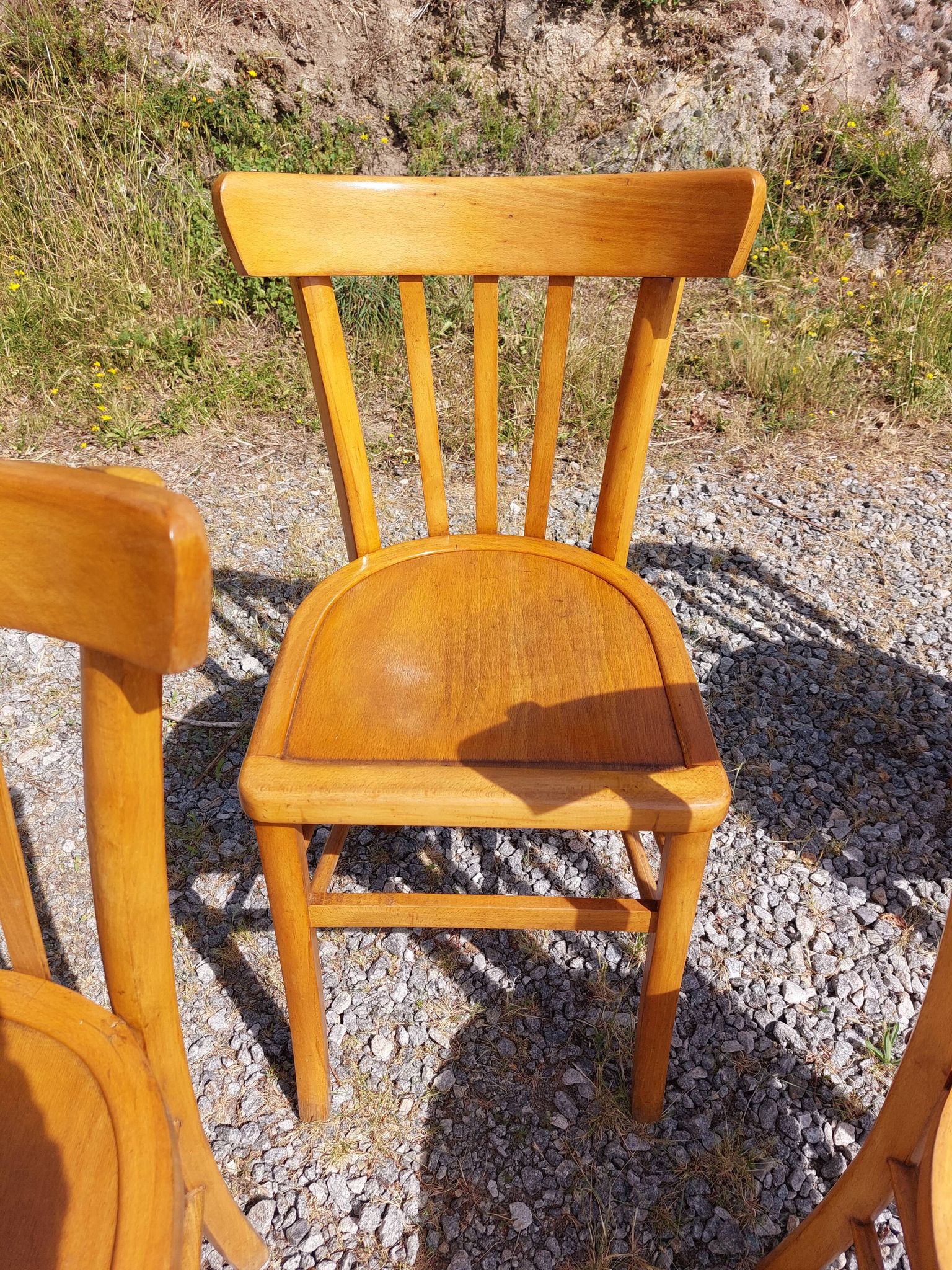 6 bistro chairs, light colour