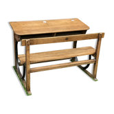 Bureau écolier ancien avec arceaux