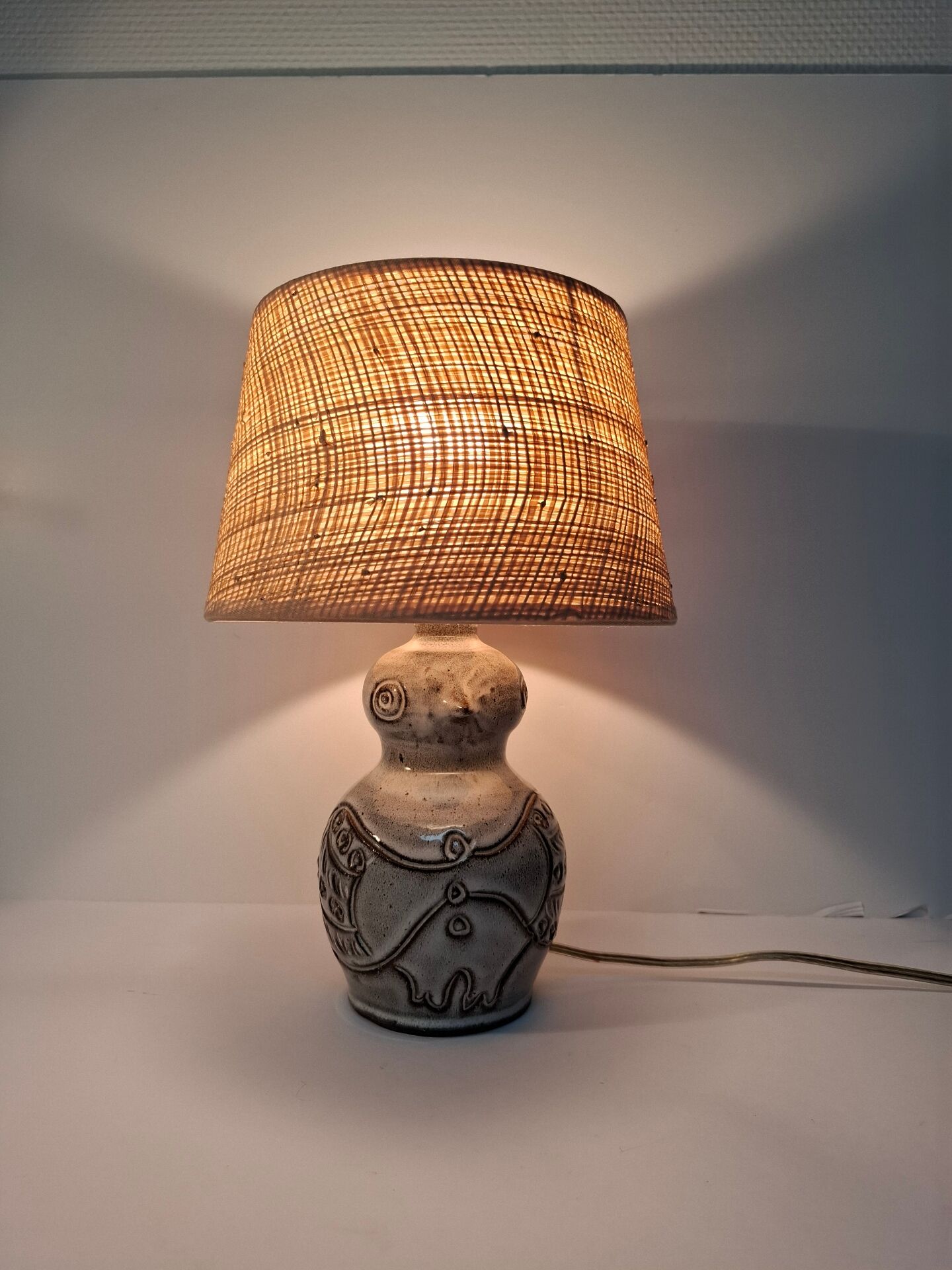 Lampe en céramique zoomorphe 70's