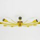 Large brass spider chandelier sun J.T. Kalmar Sonne, flush mount, Austria, 1950s