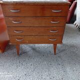 Commode scandinave 4 tiroirs pieds compas