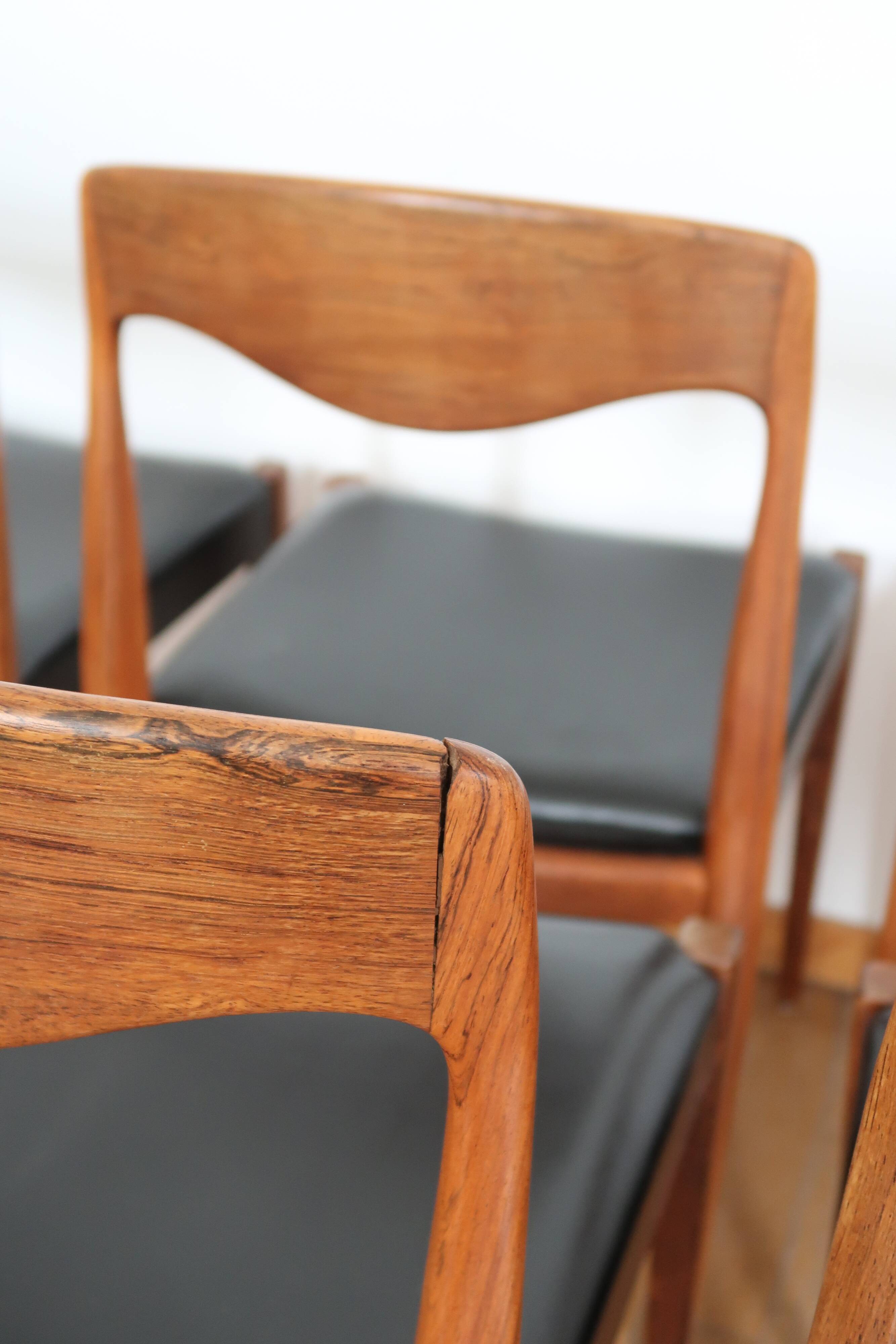 Lot de 8 chaises scandinaves palissandre skaï
