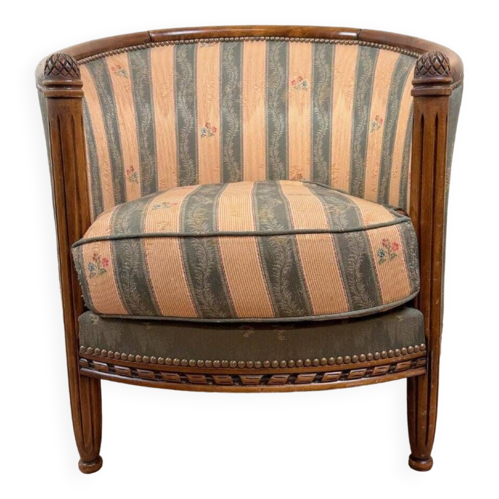 Art Deco Style Barrel Armchair (end of the 20th century)