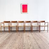 Chaises danoises en teck Mid-Century par Niels O. Møller # 77 & 57 Set de 6