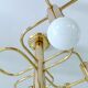 Large Space Age gilded ceiling light from Leola