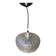 Old Transparent Molded Glass Pendant Lamp + Vintage Brass Support
