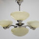Art deco nickel and glass chandelier, 1930s