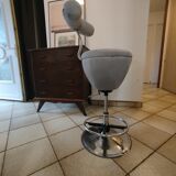 Space Age stool reupholstered, 70s-80s.