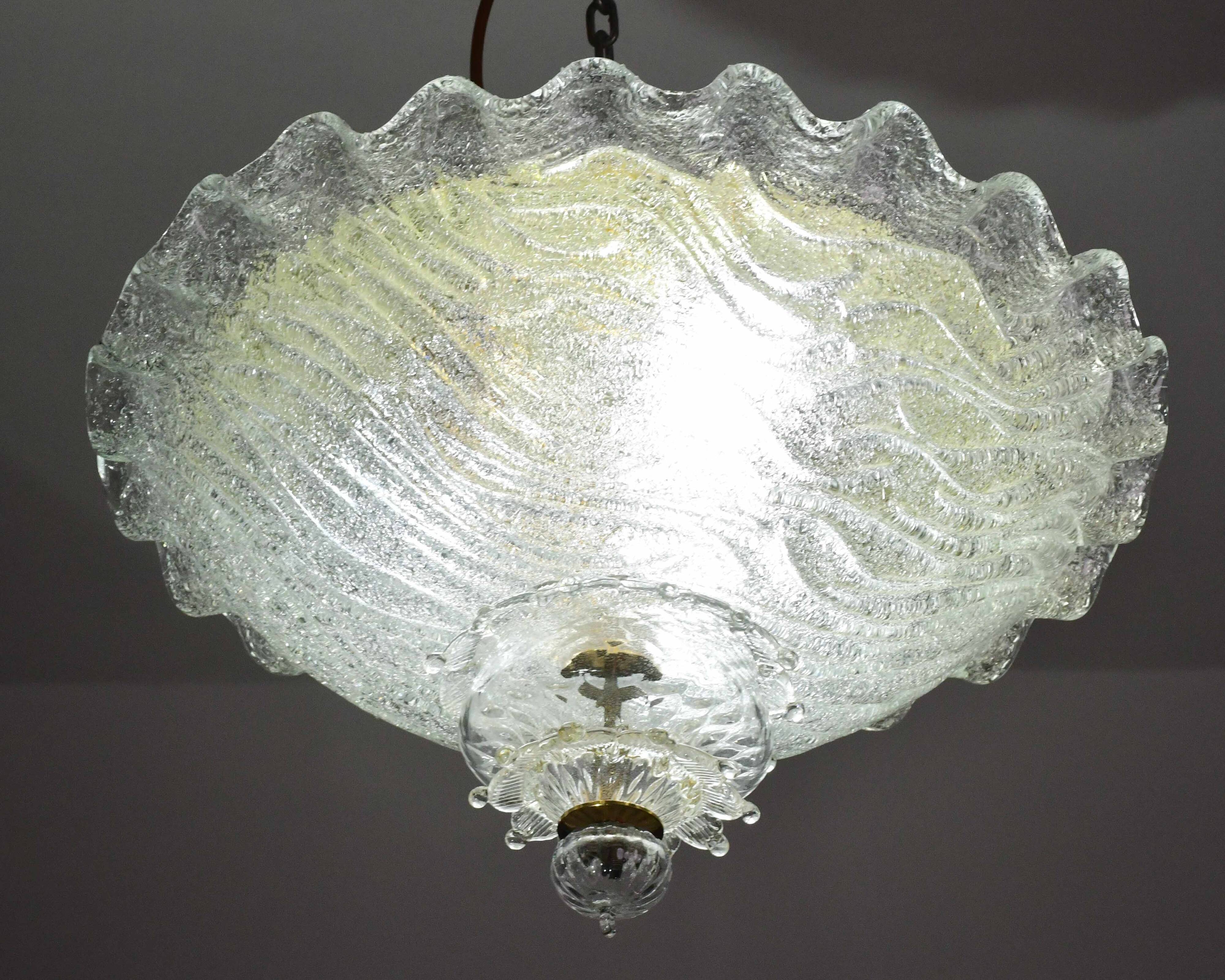 "The Crown" Charming Italian Murano Glass Ceiling Fixture, Murano, 1970