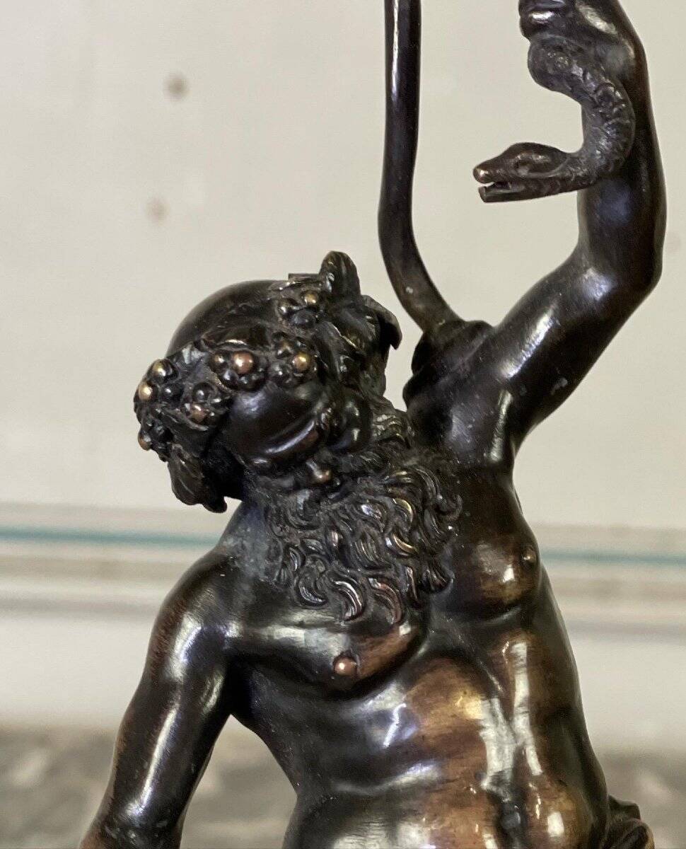 Silenus, bronze sculpture after the antique, 19th century