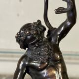 Silenus, bronze sculpture after the antique, 19th century