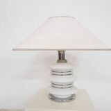 White chrome and opal table light by Leclaire and Schafer, Germany, 1970's