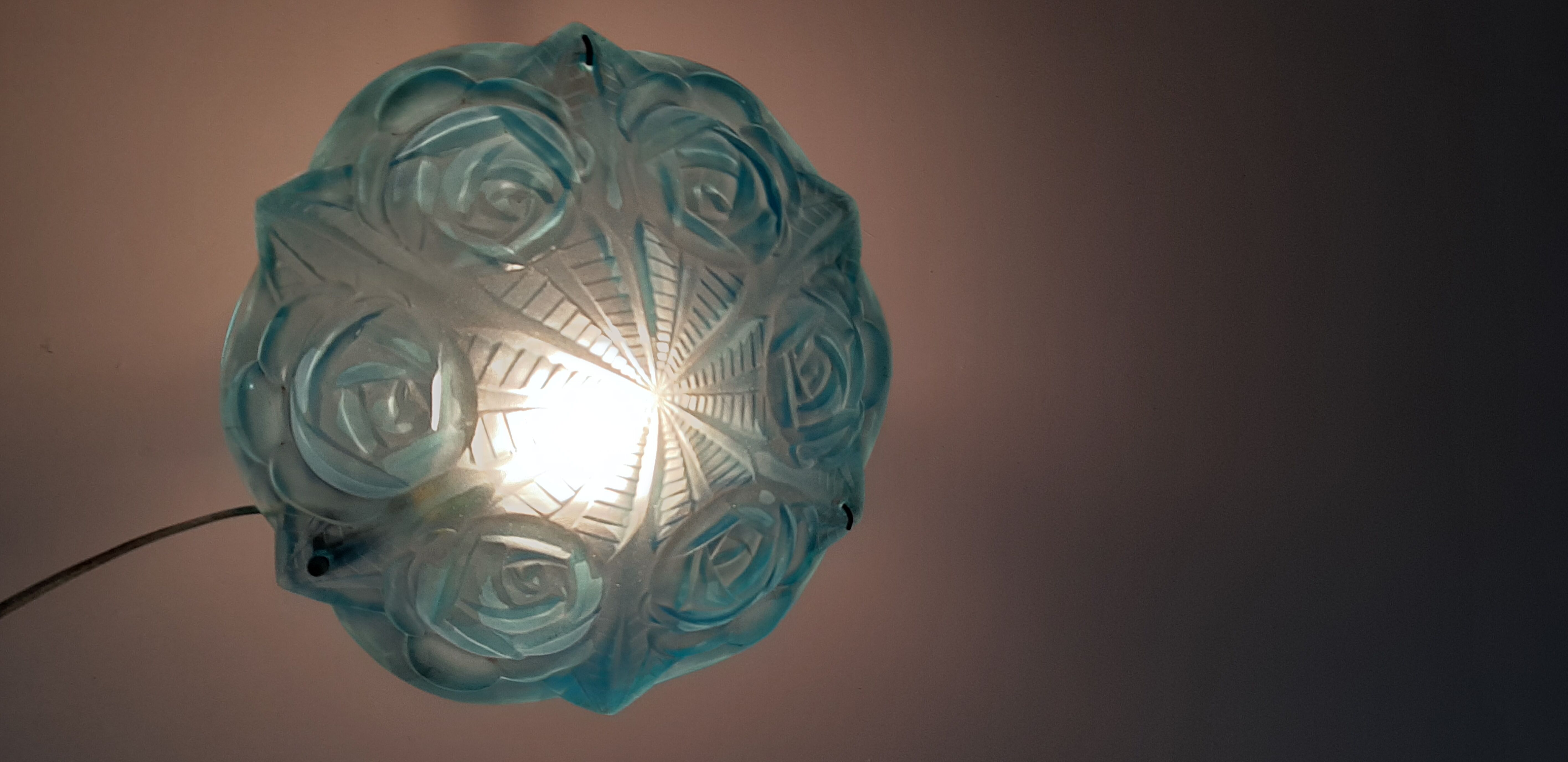 Glass chandelier Degué Blue