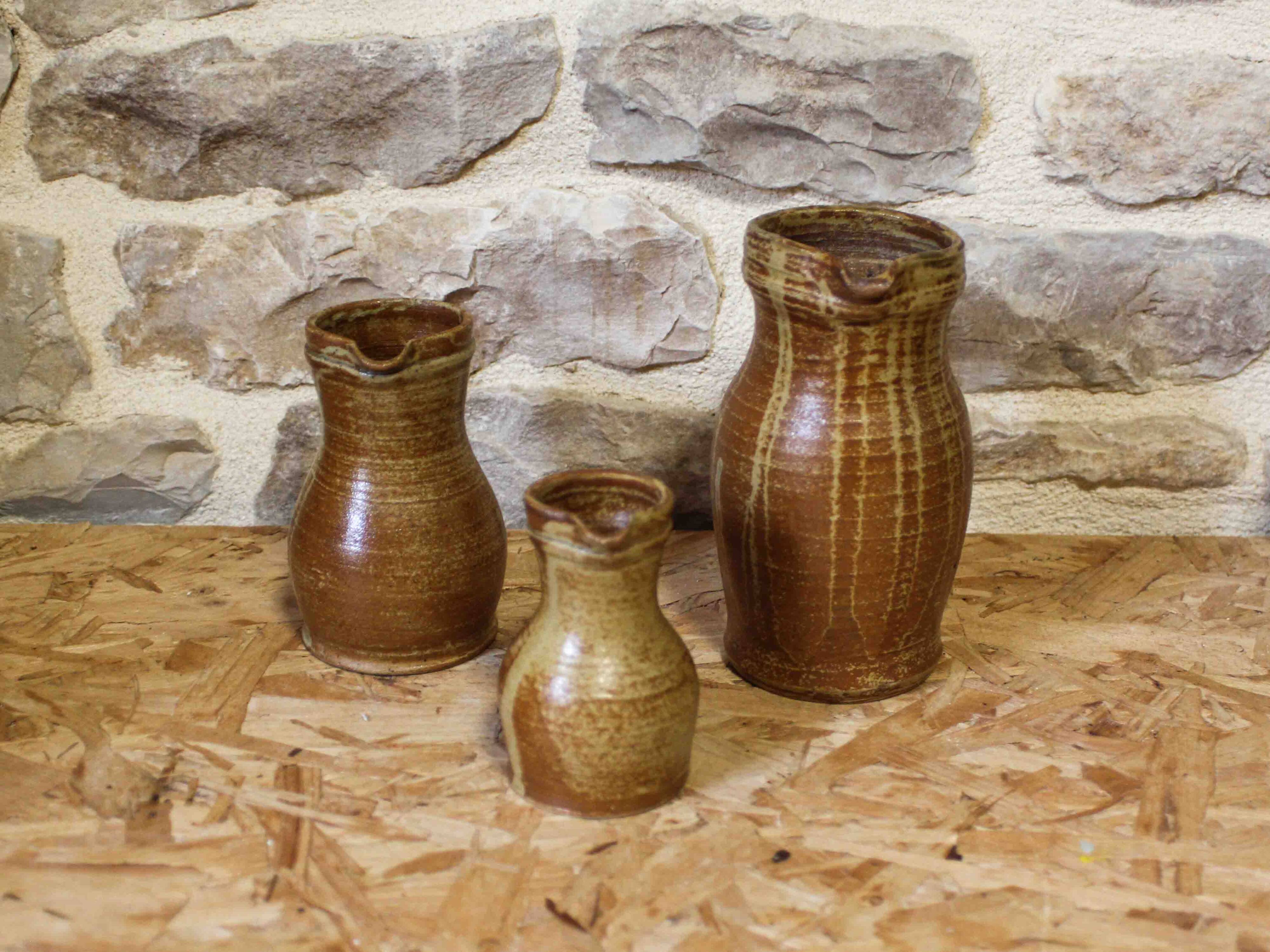 Trio of stoneware jugs from Puisaye - Daniel Auger
