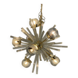 Contemporary Mid-Century Modern Style Sputnik Blue Murano Glass Chandelier