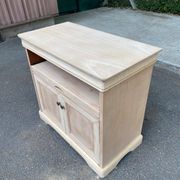 Louis Philippe buffet with 2 doors, stripped raw wood TV unit.