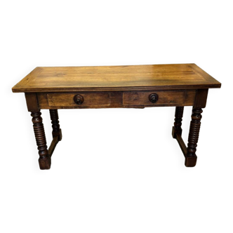 Table bureau noyer massif