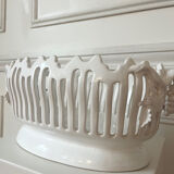 Handmade openwork ceramic fruit bowl