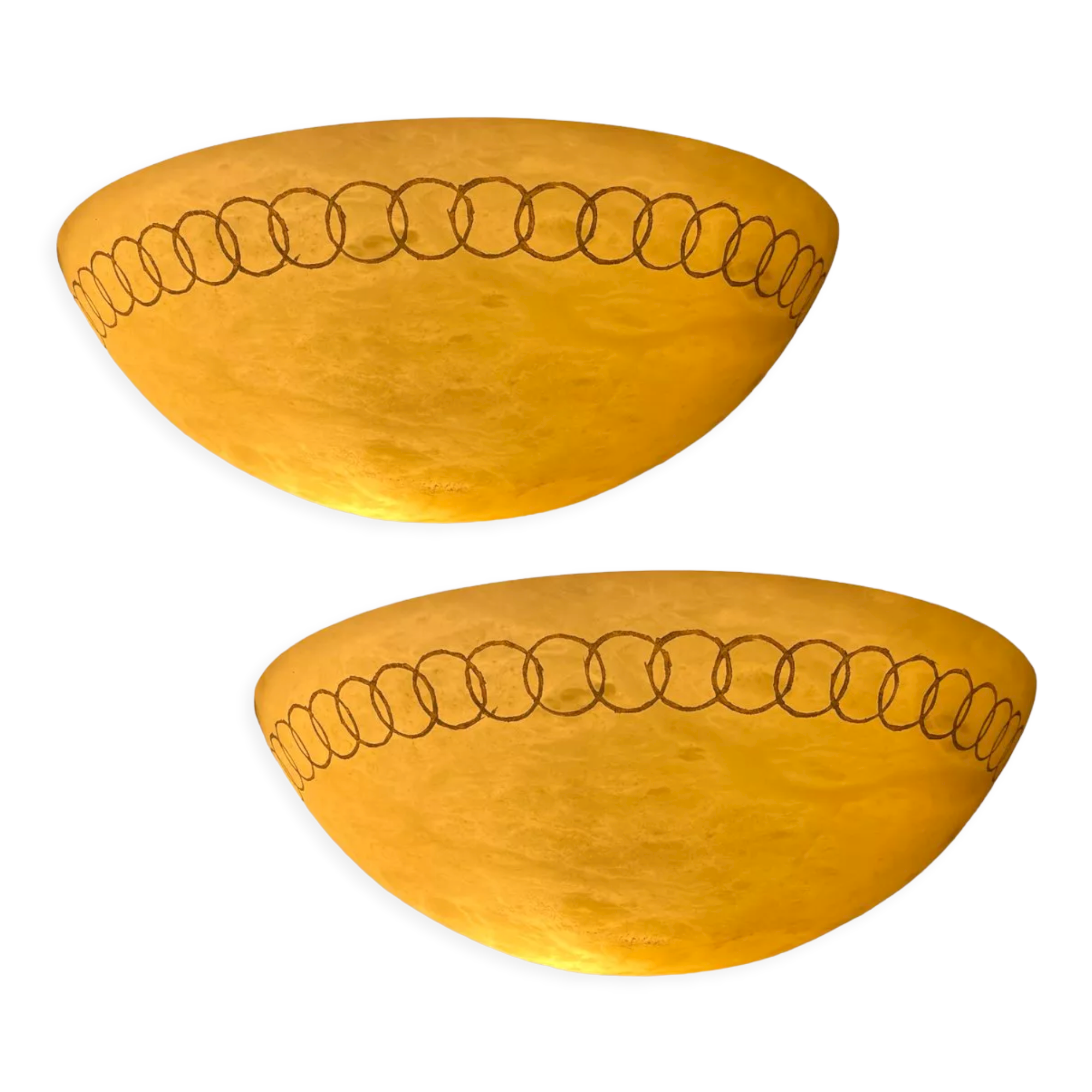 Marbled glass sconces, 1980