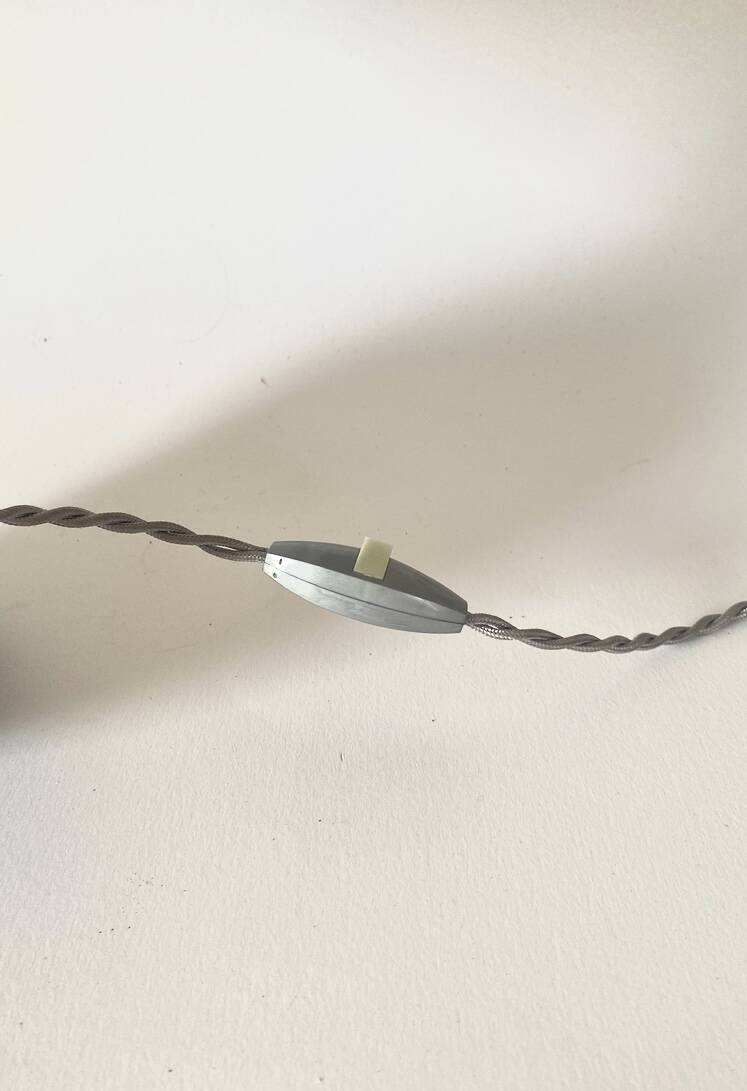 Ceramic lamp base, 2m fabric cable