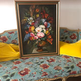 Still life with flowers, oil on canvas