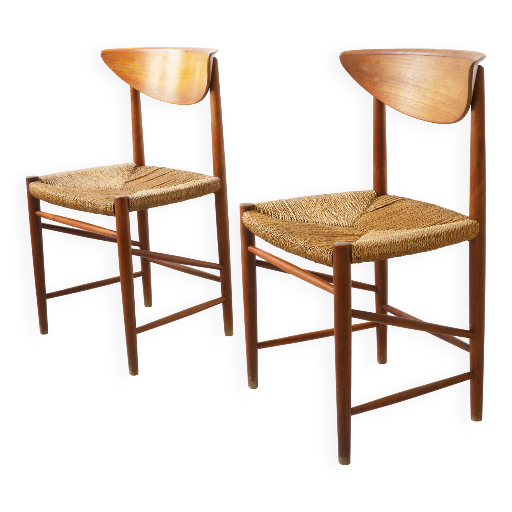 Set of 2 chairs by Peter Hvidt and Orla Mølgaard.