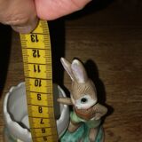 Decorative eggcup rabbit porcelain