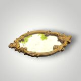 Antique mirror in carved wood with gilded leaf – Louis XV style – H59 cm
