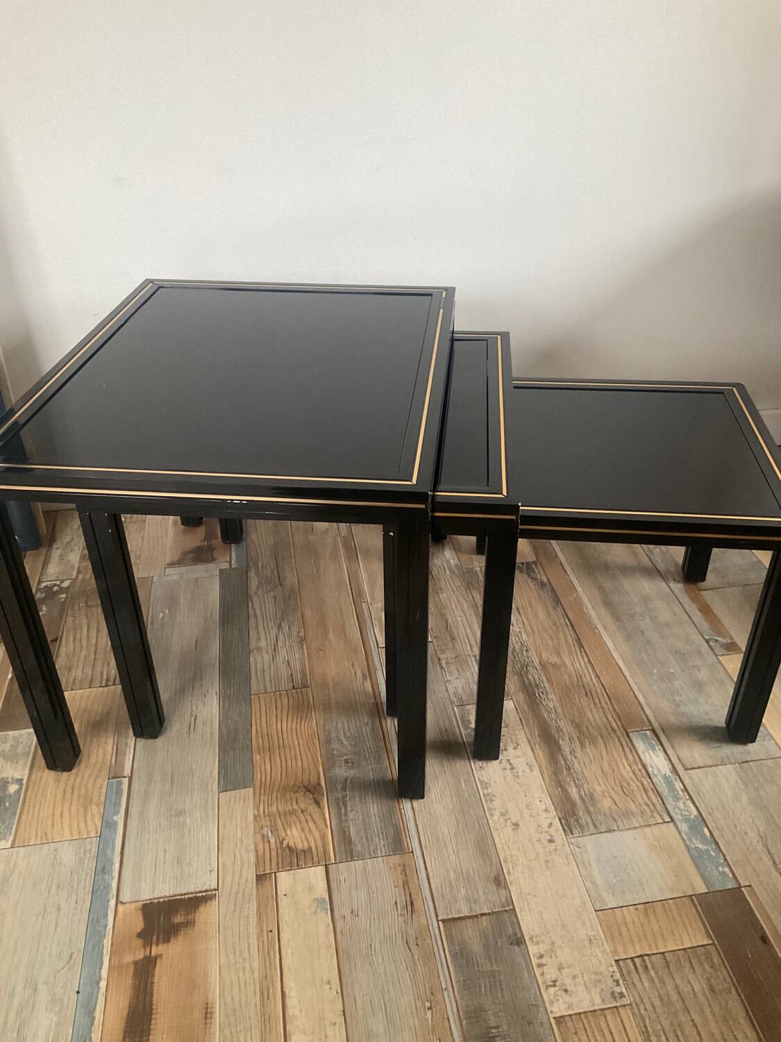 Trio of Pierre Vandel nesting tables from the 70s-80s