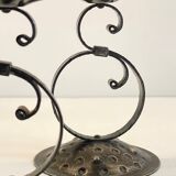 Vintage Black Patina Metal Candlesticks
