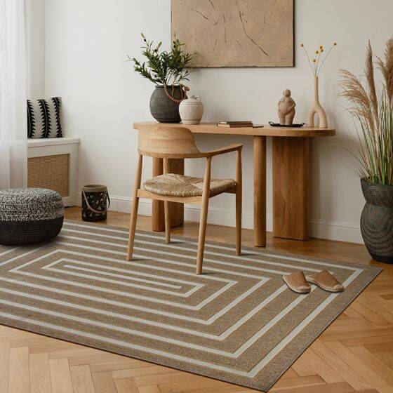 Geometric patterned jute rug 80x150 cm