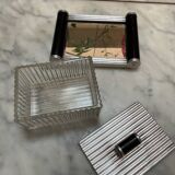 Art Deco box 1920 metal wood and glass
