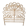 Vintage peacock rattan headboard