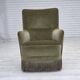 1970s, Danish highback armchair, green furniture velour.