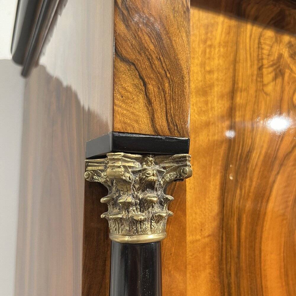 Empire Armoire in Walnut Veneer & Brass, Vienna, 1815