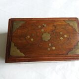 Wooden box inlays brass