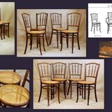 4 Viennese Bistro Fischel chairs, 20th century,