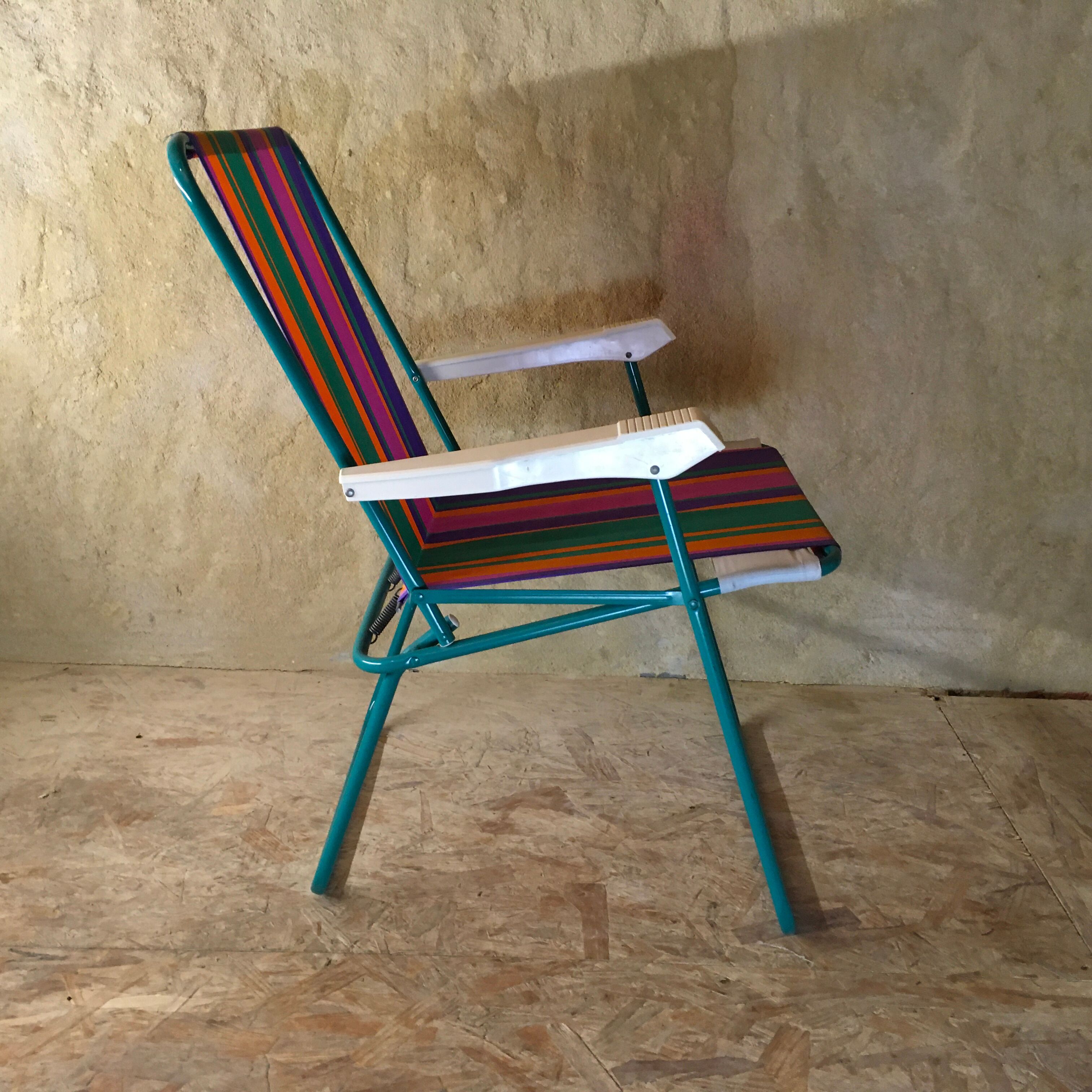 Pair of foldable camping armchairs "lafuma"