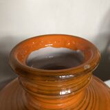 XXXL vase of orange ceramic Italian design 1970