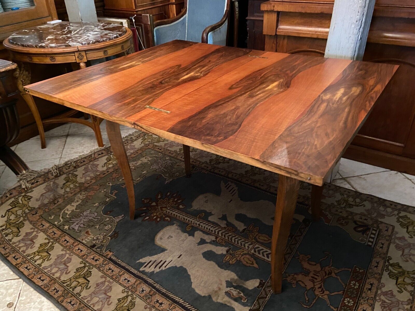Table console tray wallet walnut sofa back design Vintage 1950
