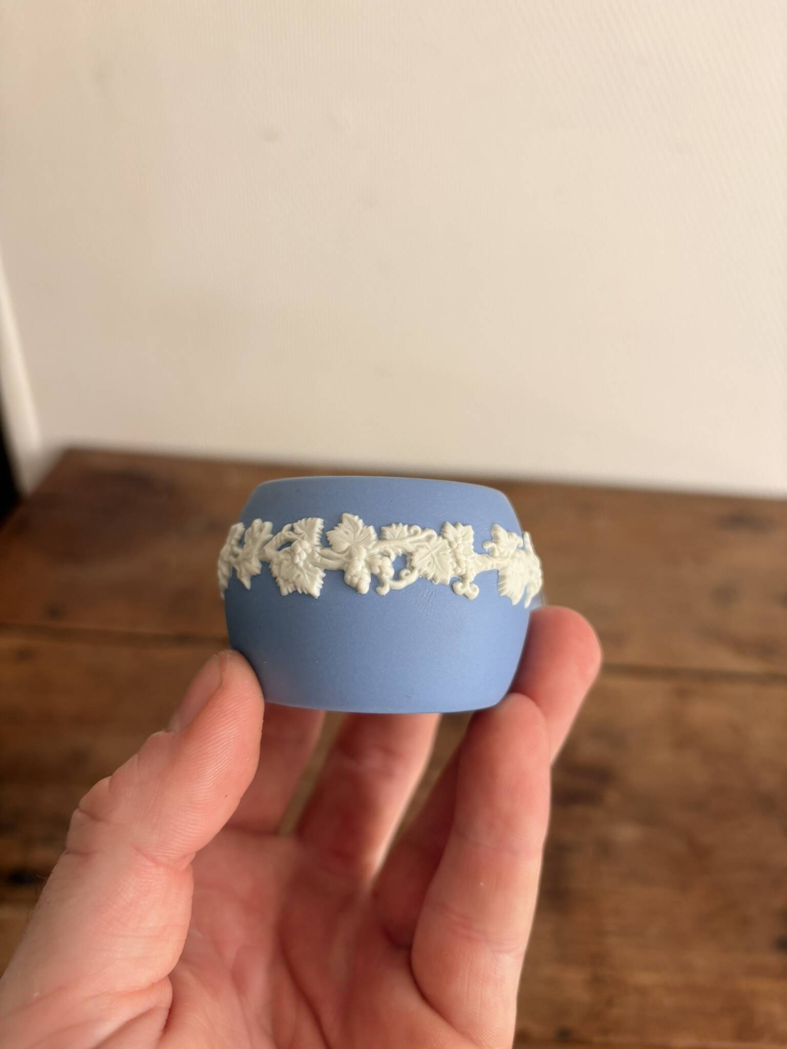 Pair of Candle Holders Saleron Wedgwood Jasperware Blue England