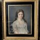 Old pastel portrait on canvas of a young noble, signed and dated 1899 on the back, gilt frame.