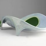 Rare Art Nouveau ceramic 3-piece asparagus set by Julius Dessler, Austria